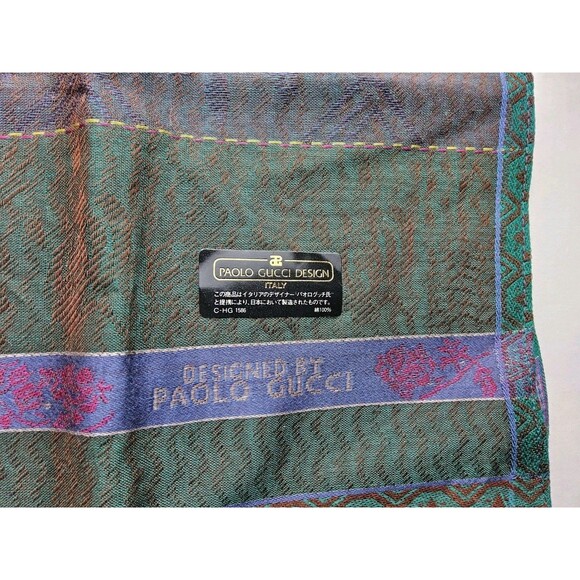Paolo Gucci Handkerchief Neckerchief Bandana Scarf Pocket Square - Picture 4 of 4
